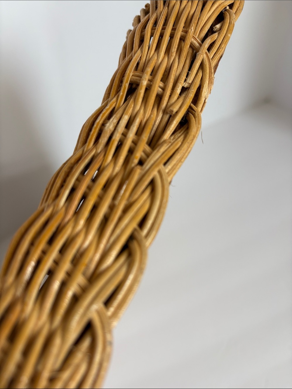 Vintage mid century wall mirror natural woven rattan frame boho coastal mirror - Picture 14 of 16